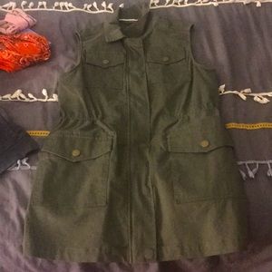 Green zip/button dress/shirt